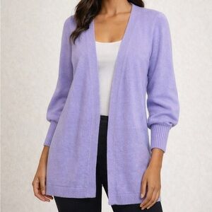 Boston Proper Lavender Open-Front Cardigan